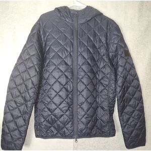 Barbour Hooded Quilt Navy Jacket Sz L